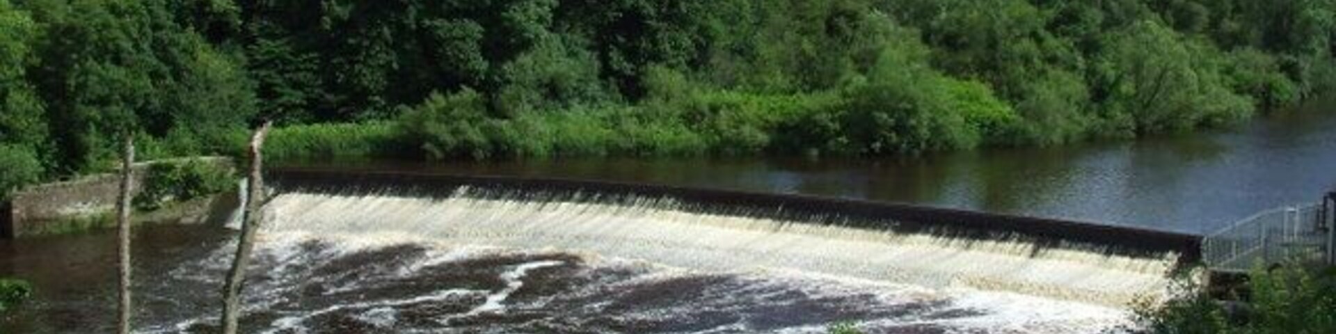 Weir on the River Clyde Viewed from the David Livingstone Memorial footbridge.