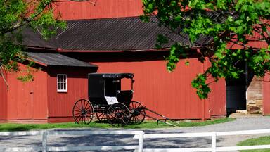 Amish Barn and Buggy