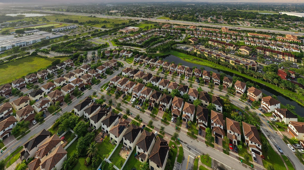 Aerial photo of residential homes in Miramar Florida USA