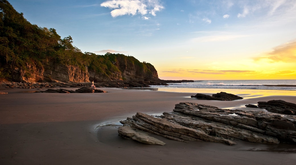 Nicaragua featuring a sunset, landscape views and a beach