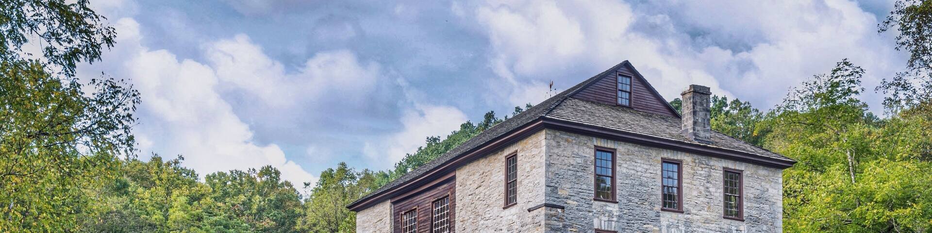 Working grist mill at Spring Mill State Park.