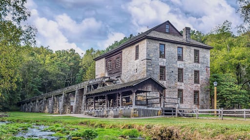 Working grist mill at Spring Mill State Park.