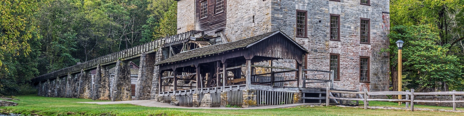 Working grist mill at Spring Mill State Park.