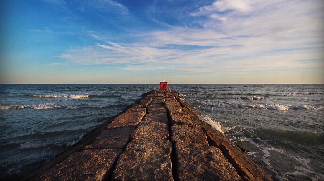 Nice walk down the beach in Galveston, Texas on a cool evening. Smooth surf and a few good clouds. #beach #Texas #perspectives