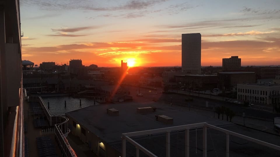 Early morning sunrise from the Galveston, TX cruise port.