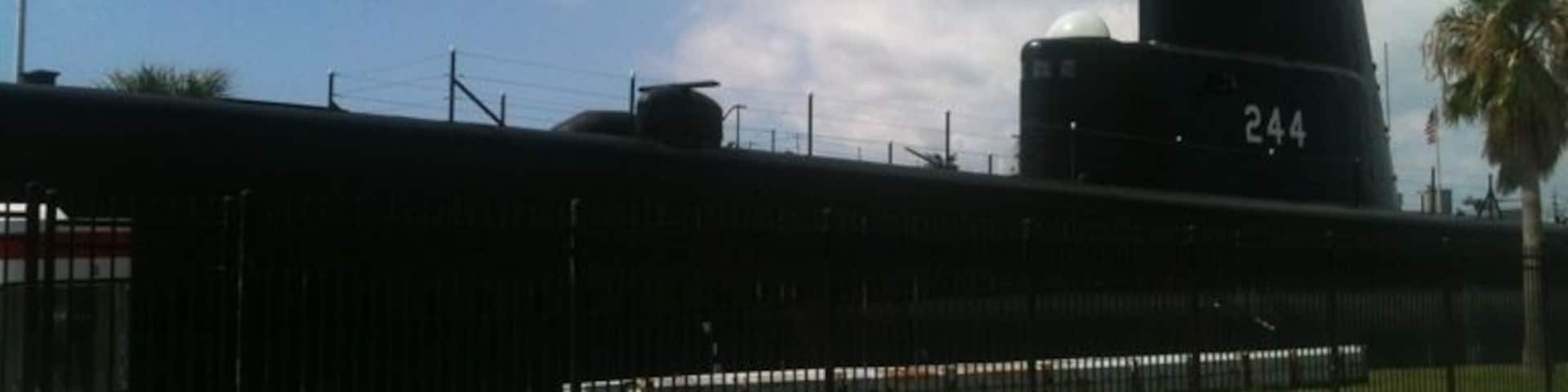 WWII submarine dry docked