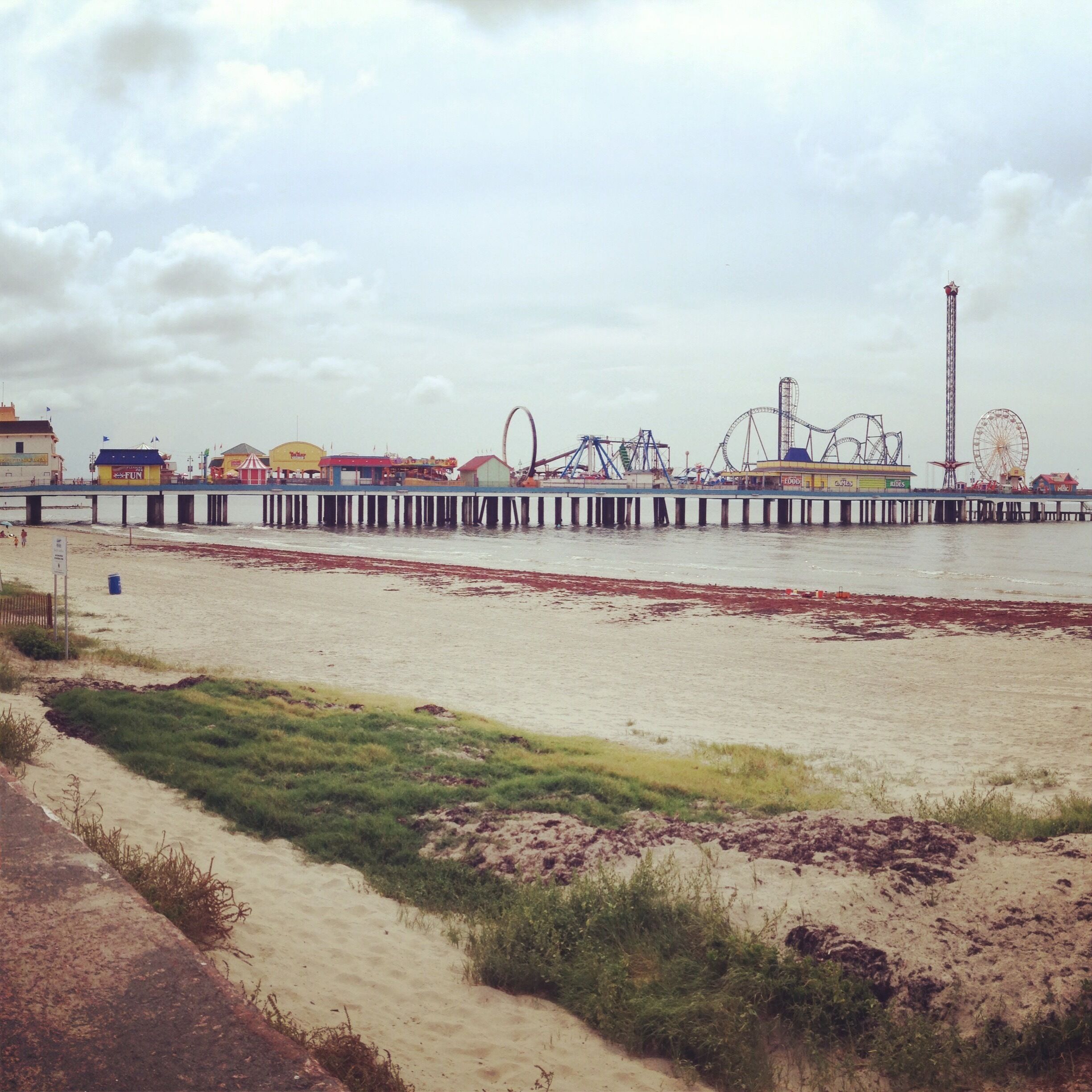 Looking at Pleasure Pier in Galveston
