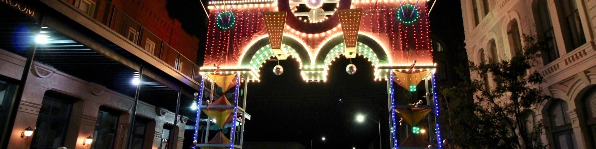 In front of the hotel.