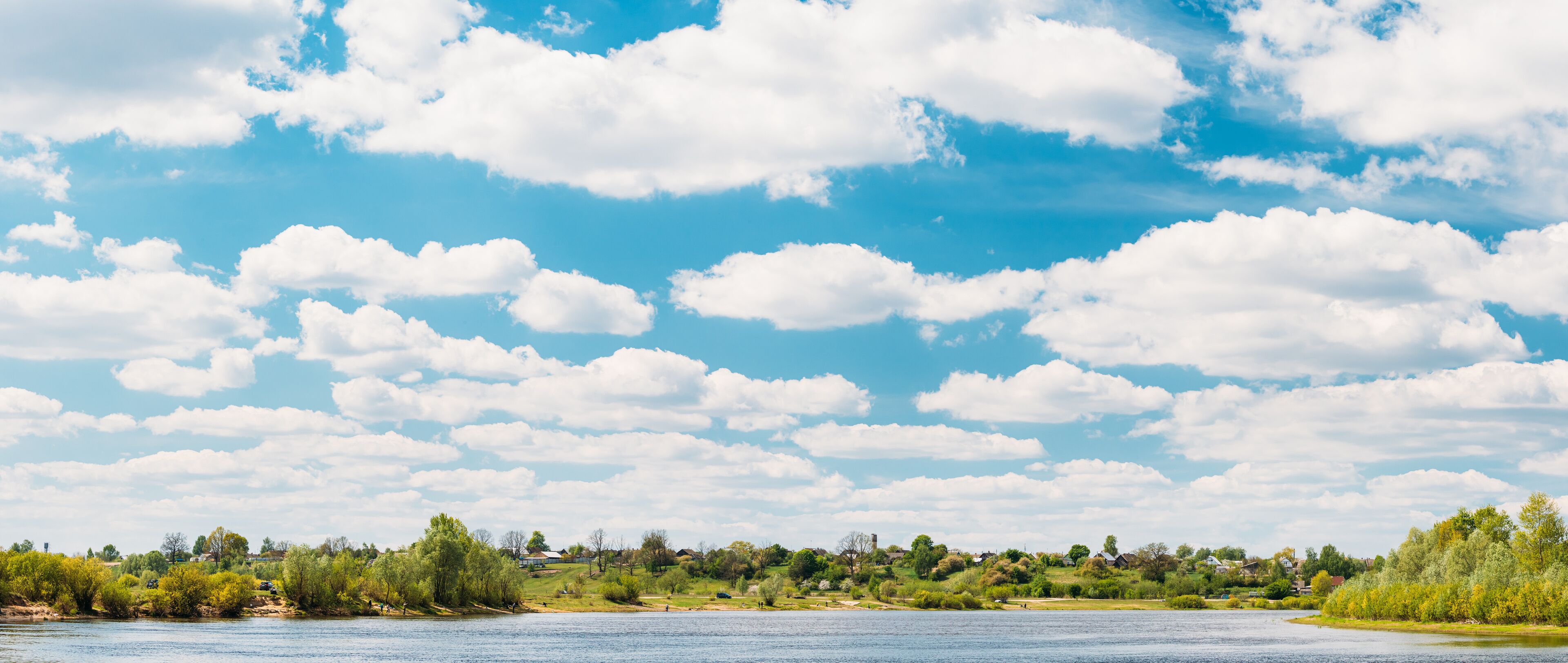 Rechytsa, Gomel Region, Belarus. Dnieper River. European Nature In Summer