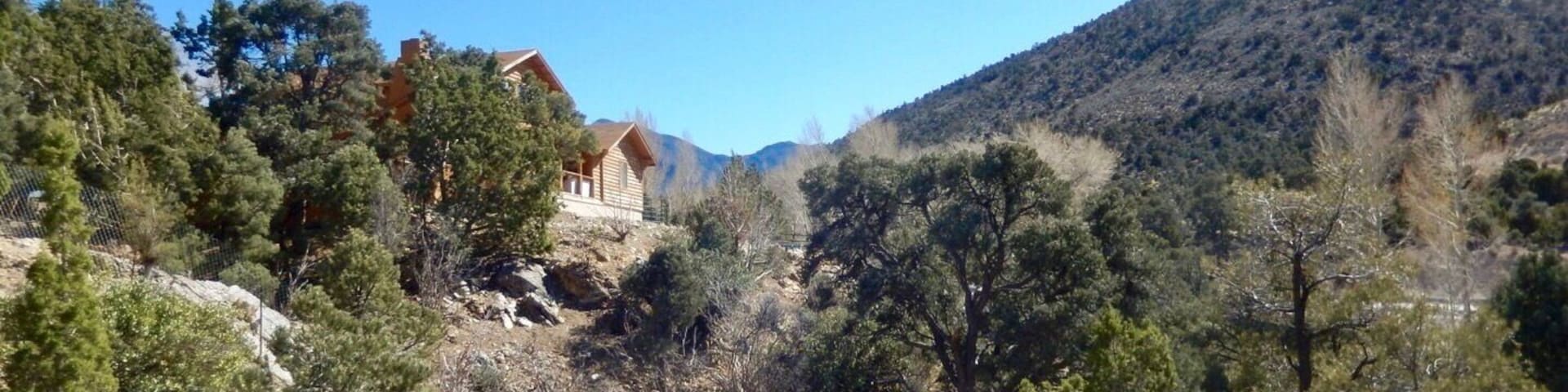 Cabin with a view. Mountain Springs, Nevada is an area at the halfway mark between Las Vegas and Pahrump, Nevada. (03/2018)