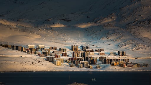 Nuuk featuring a city and snow