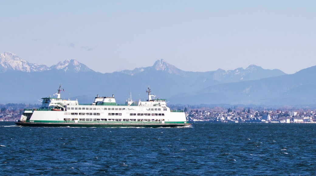 Washington State Ferry Passes By Everett on the Way to Mukilteo