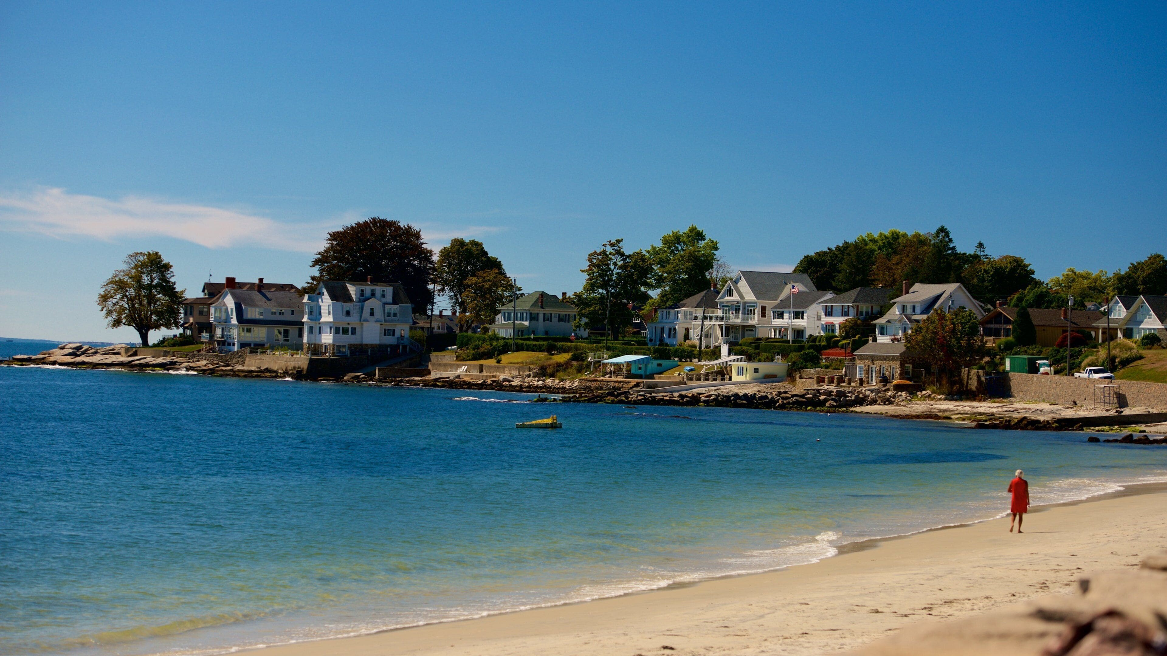 New London featuring general coastal views, a sandy beach and a coastal town