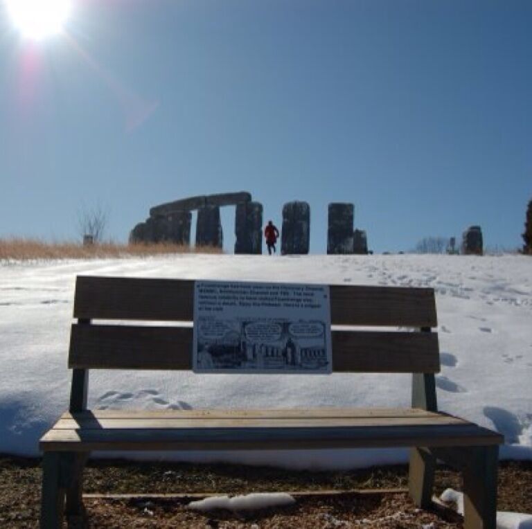 On a cold winter day, I introduced a Brit to foamhenge.  Little did she know that it was merely a foam reconstruction of her precious Druids' ancient creation, built entirely to scale.   Just kidding, she definitely knew.