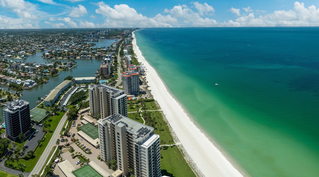 White sand beaches stretch along the Gulf of Mexico