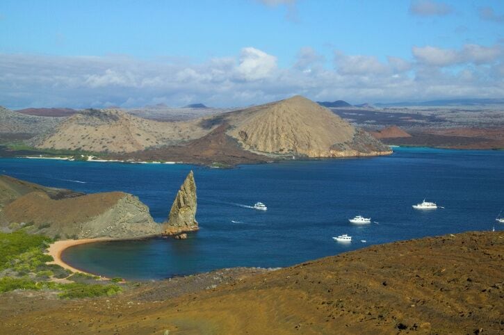 Ecuador, Galapagos Islands, Santiago, islands and yachts