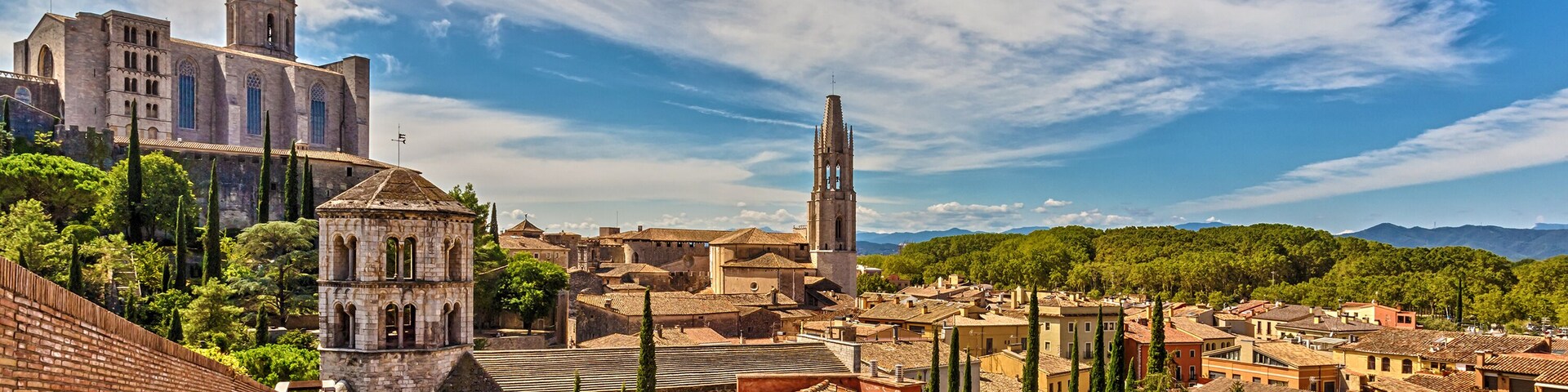 View of the medieval city of Girona with the Cathedral of St. Mary and the Church of St. Feliu. Girona, Catalonia, Spain., Shutterstock ID 510427411, Purchase Order: -
