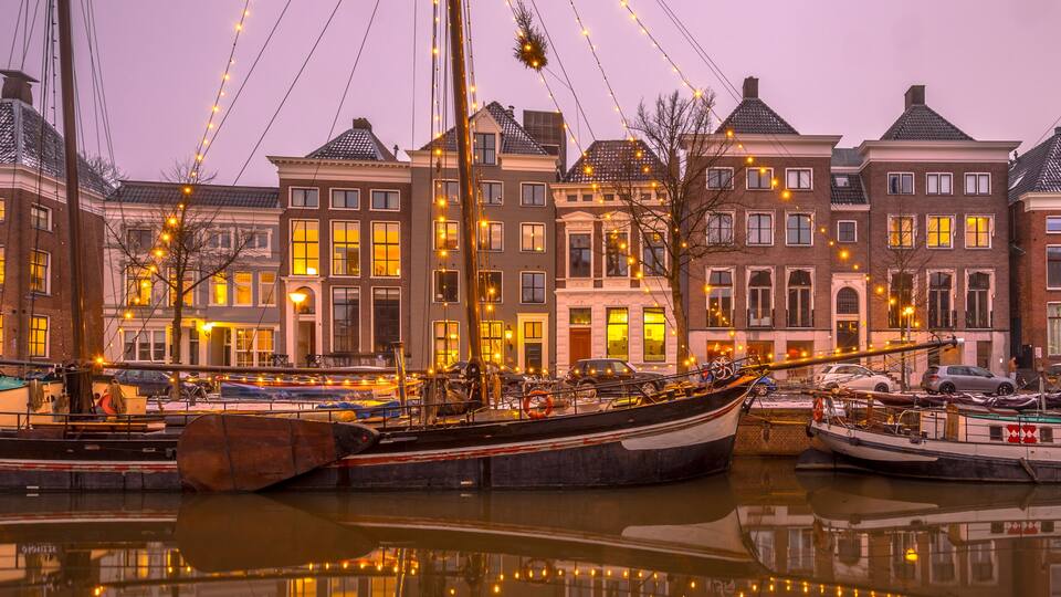 Historic buildings on Quay with ships