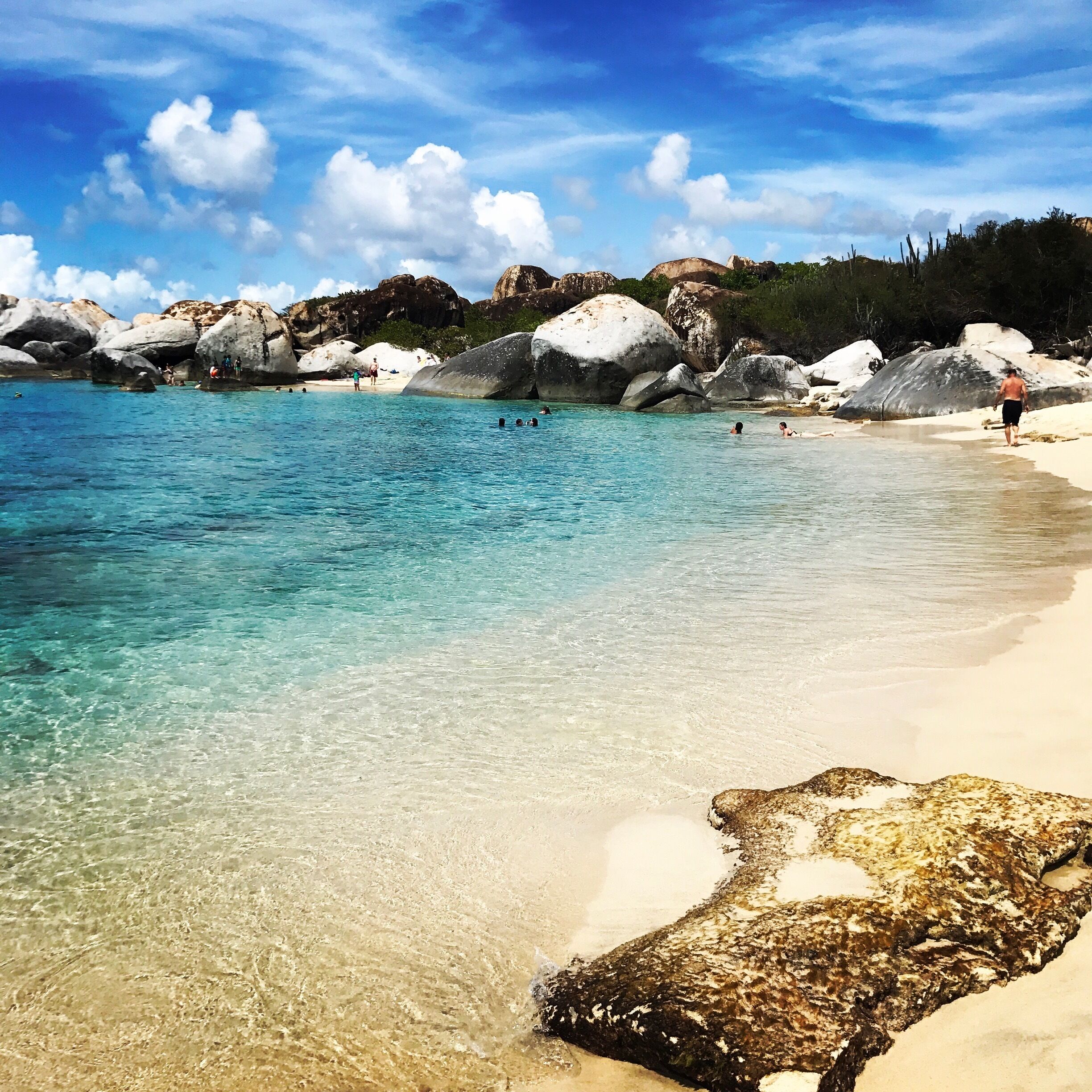 Devils bay at "the baths" on Virgin Gorda. Beautiful spot to cool off right after going through the caves. You can rent snorkel gear at a little hut before reaching this spot. 