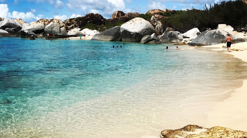 Devils bay at "the baths" on Virgin Gorda. Beautiful spot to cool off right after going through the caves. You can rent snorkel gear at a little hut before reaching this spot.