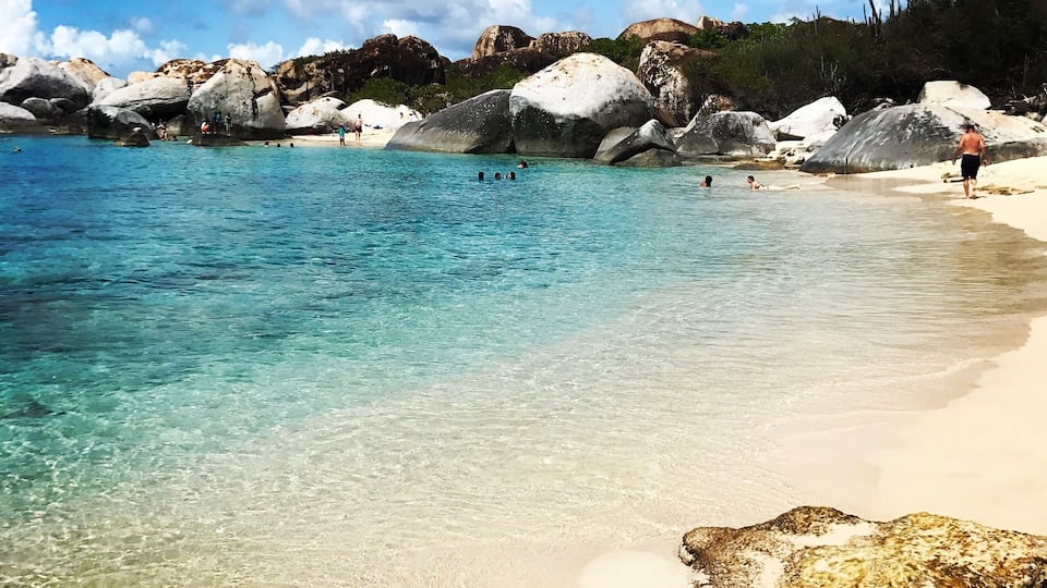Devils bay at "the baths" on Virgin Gorda. Beautiful spot to cool off right after going through the caves. You can rent snorkel gear at a little hut before reaching this spot.