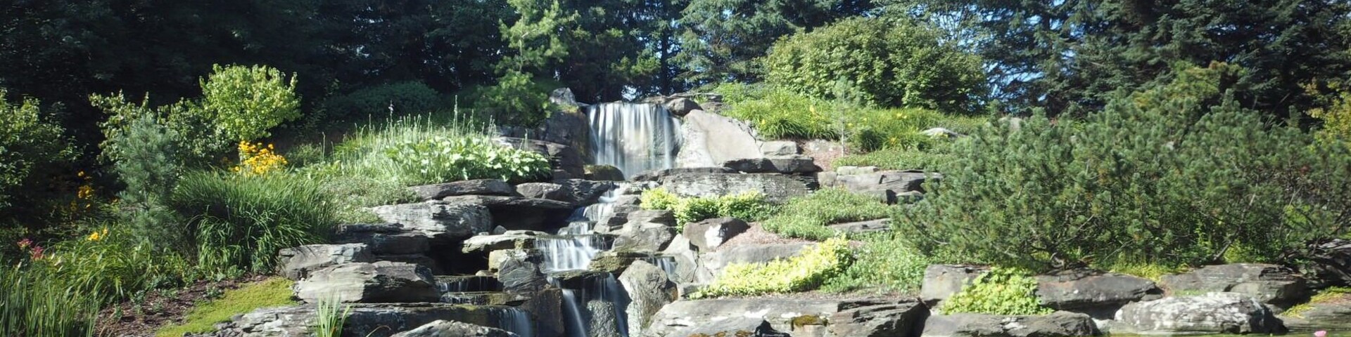 The waterfall at the Frederik Meijer Gardens.