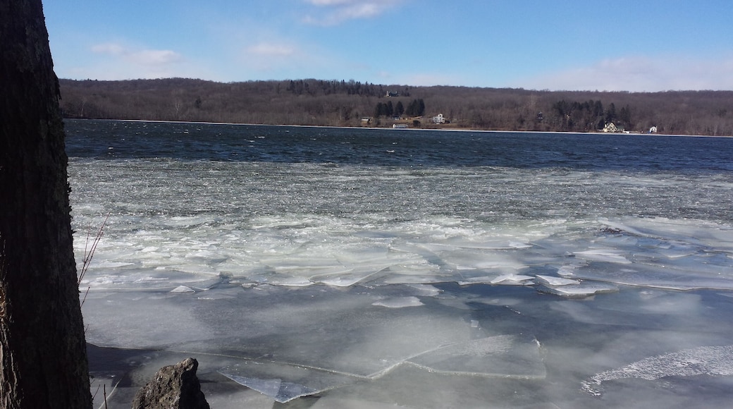 Where rough waters meet ice.