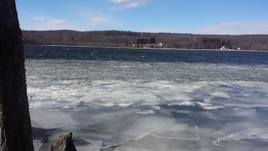 Where rough waters meet ice.