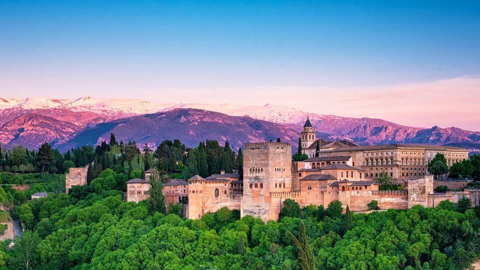 Night view on Alhambra, Granada
