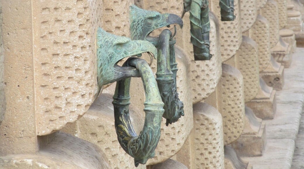 Eagles and lions - ornate detail on the exterior of the Palace of Charles V, part of the Alhambra complex
