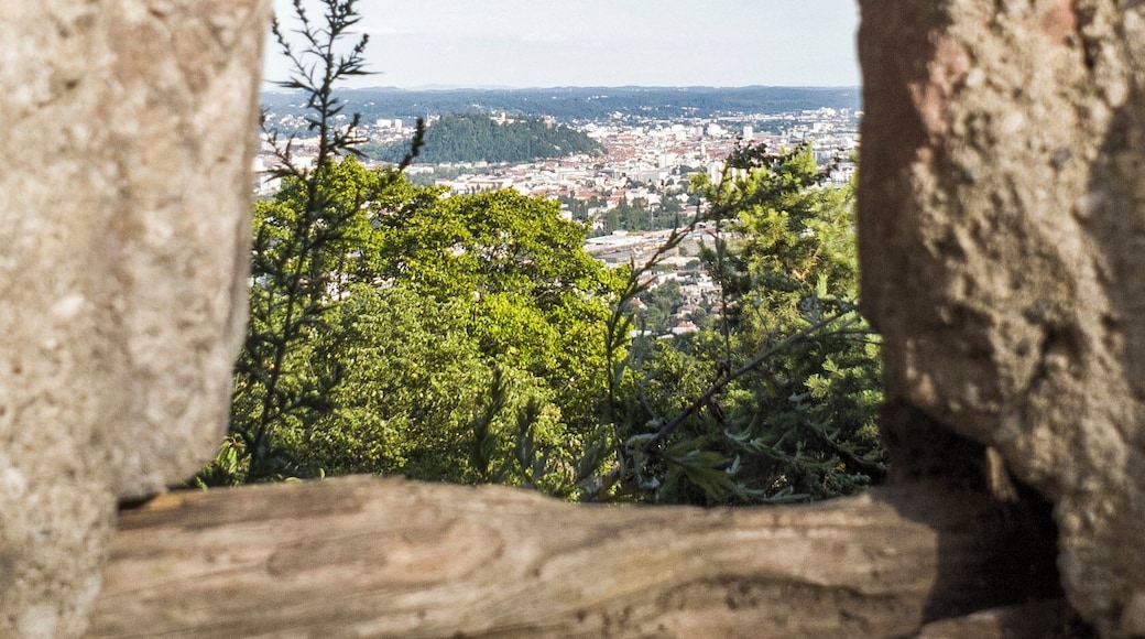 Shot through a small window with a nice view on Graz, Austria.
