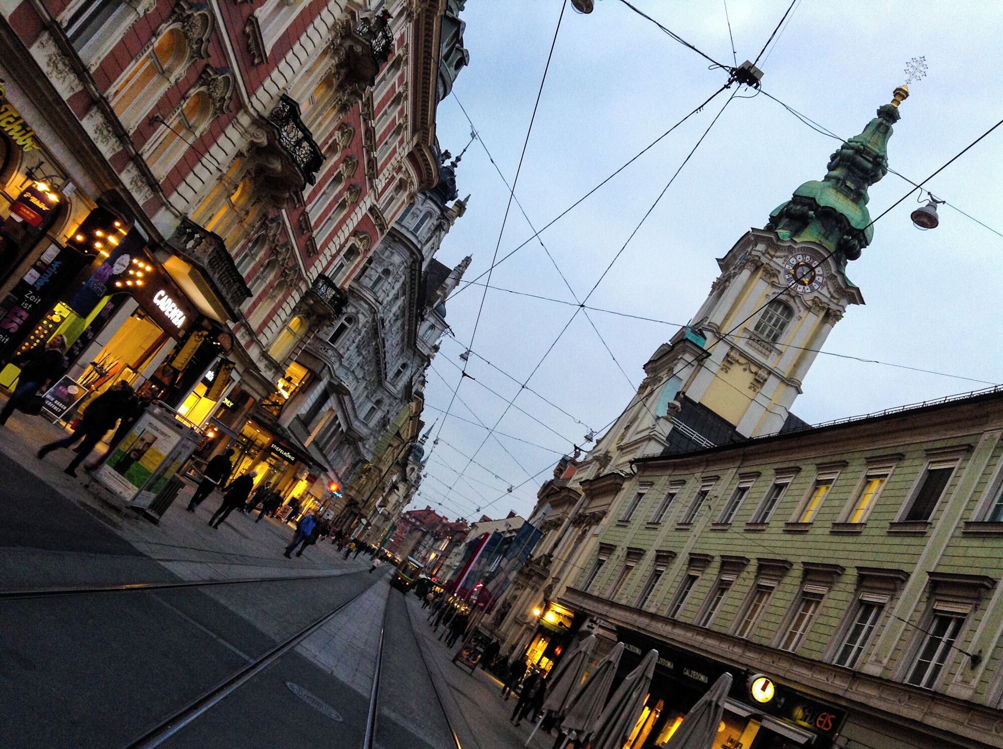 A beautiful town. I really appreciated the colourful buildings proving stone does not have to be grey. 