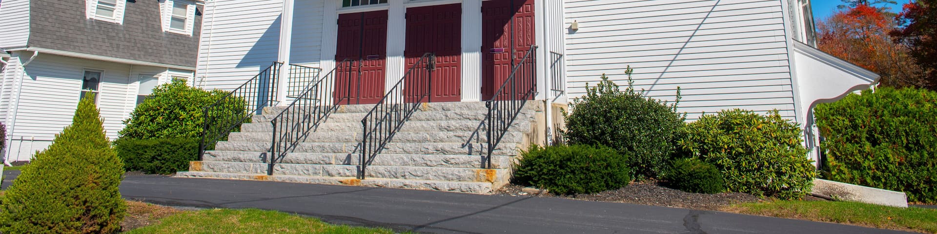 Saint Martha Catholic Church at 227 South Street in historic town center of Plainville, Massachusetts MA, USA.