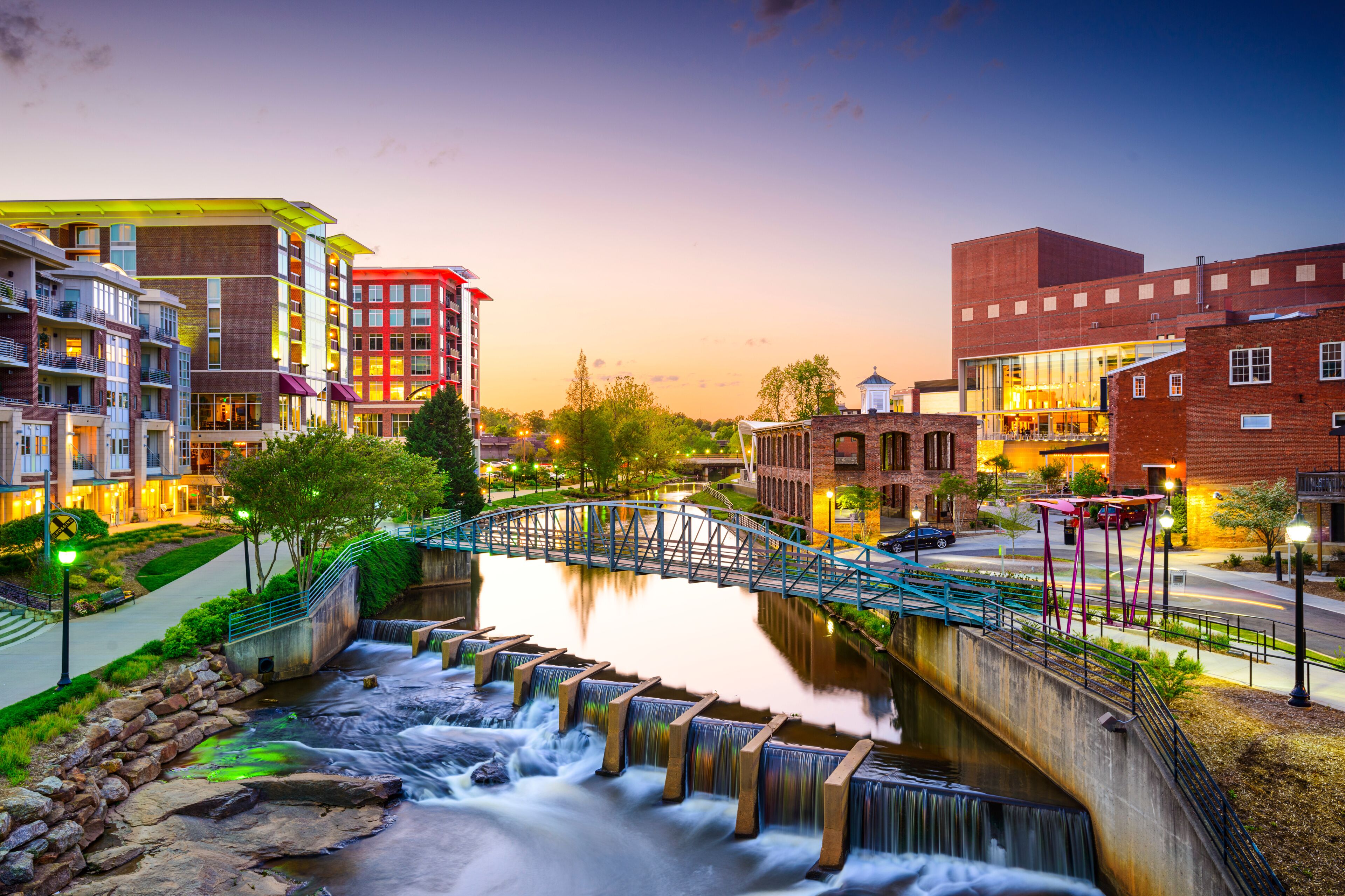 Greenville, South Carolina, USA Downtown Cityscape