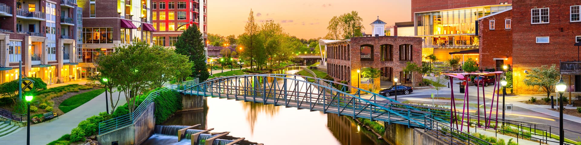 Greenville, South Carolina, USA Downtown Cityscape