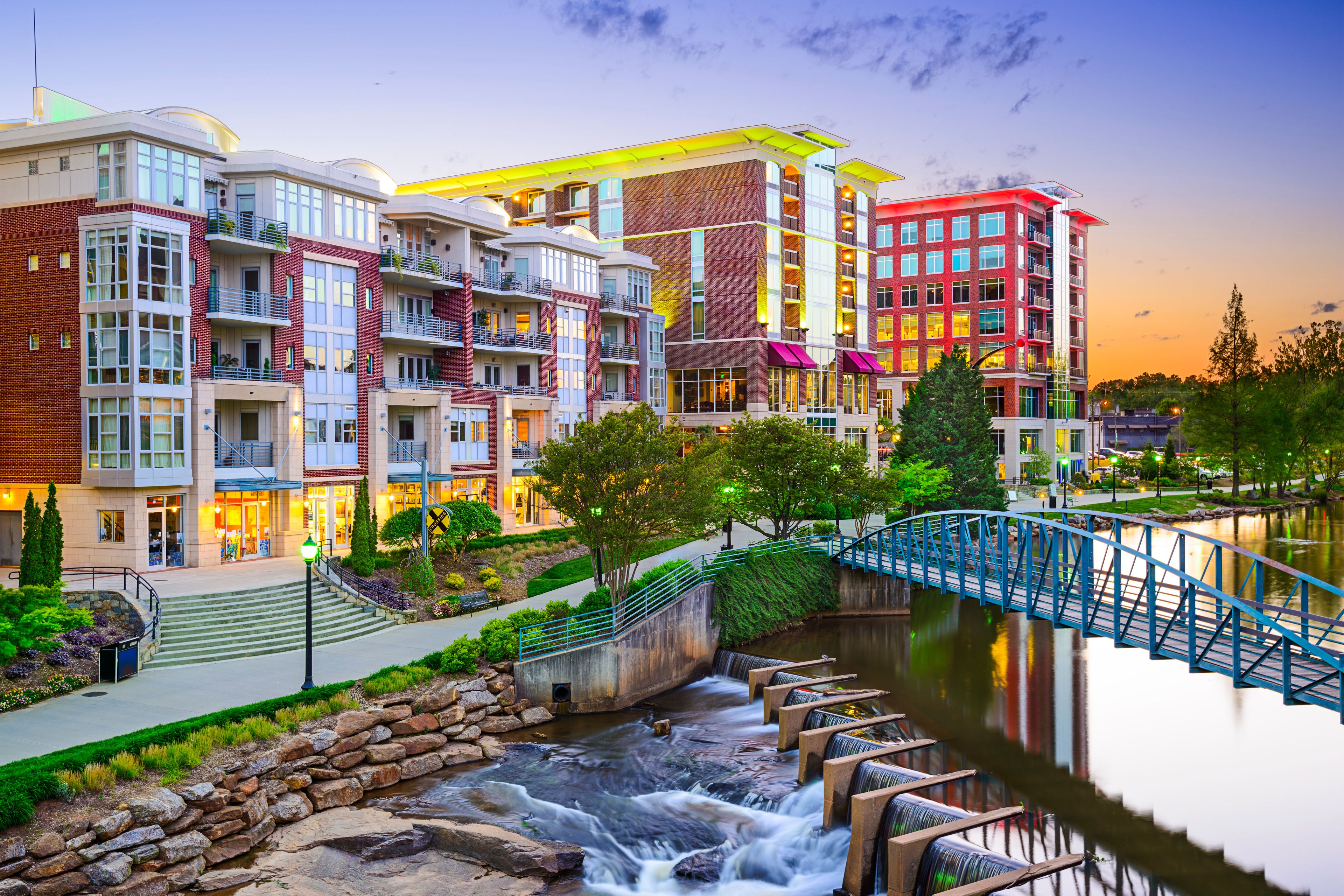 Greenville, South Carolina, USA Cityscape at Reedy River
