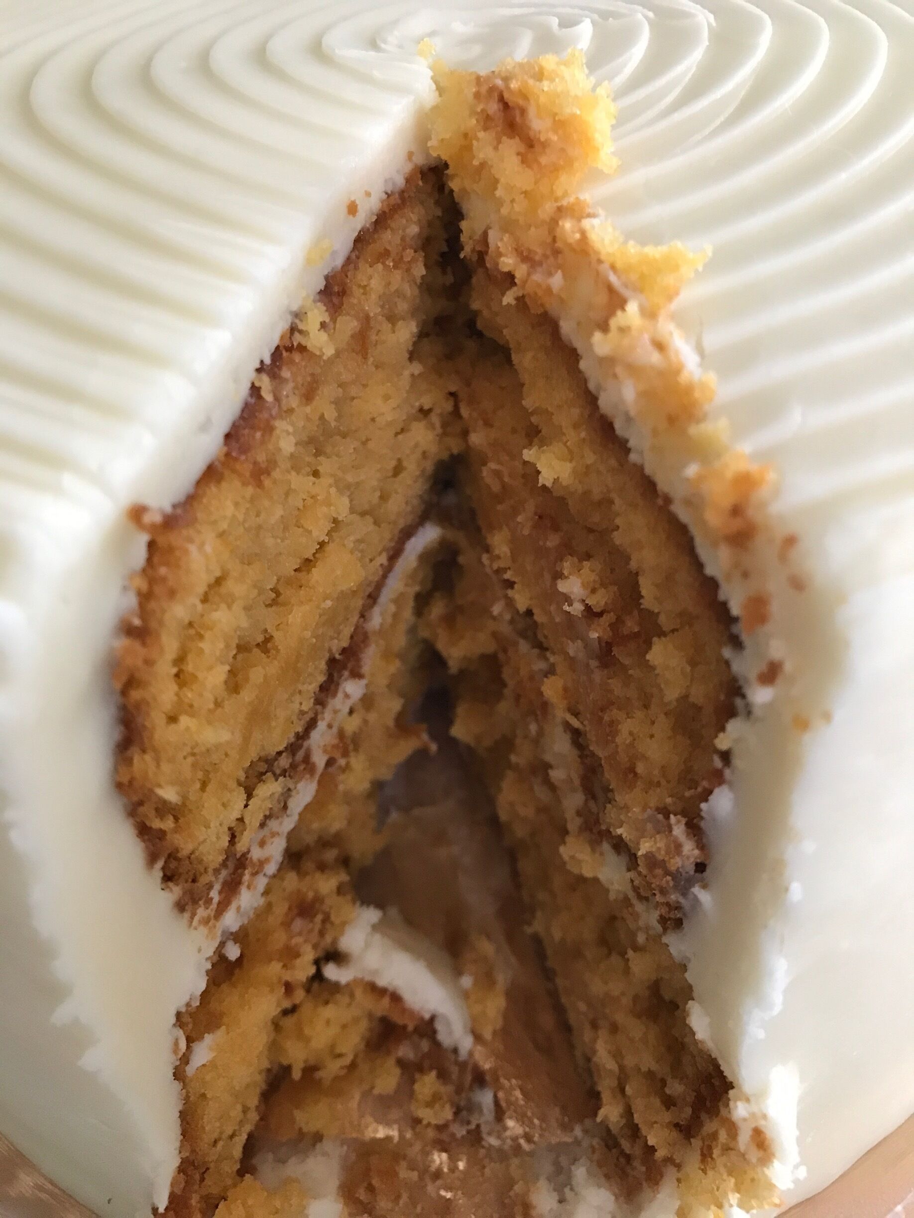 Sweet Potato Cake with sweet cream cheese icing.  To die for!
Get it at Brick Street Cafe’, Greenville, SC 
#SweetSpot