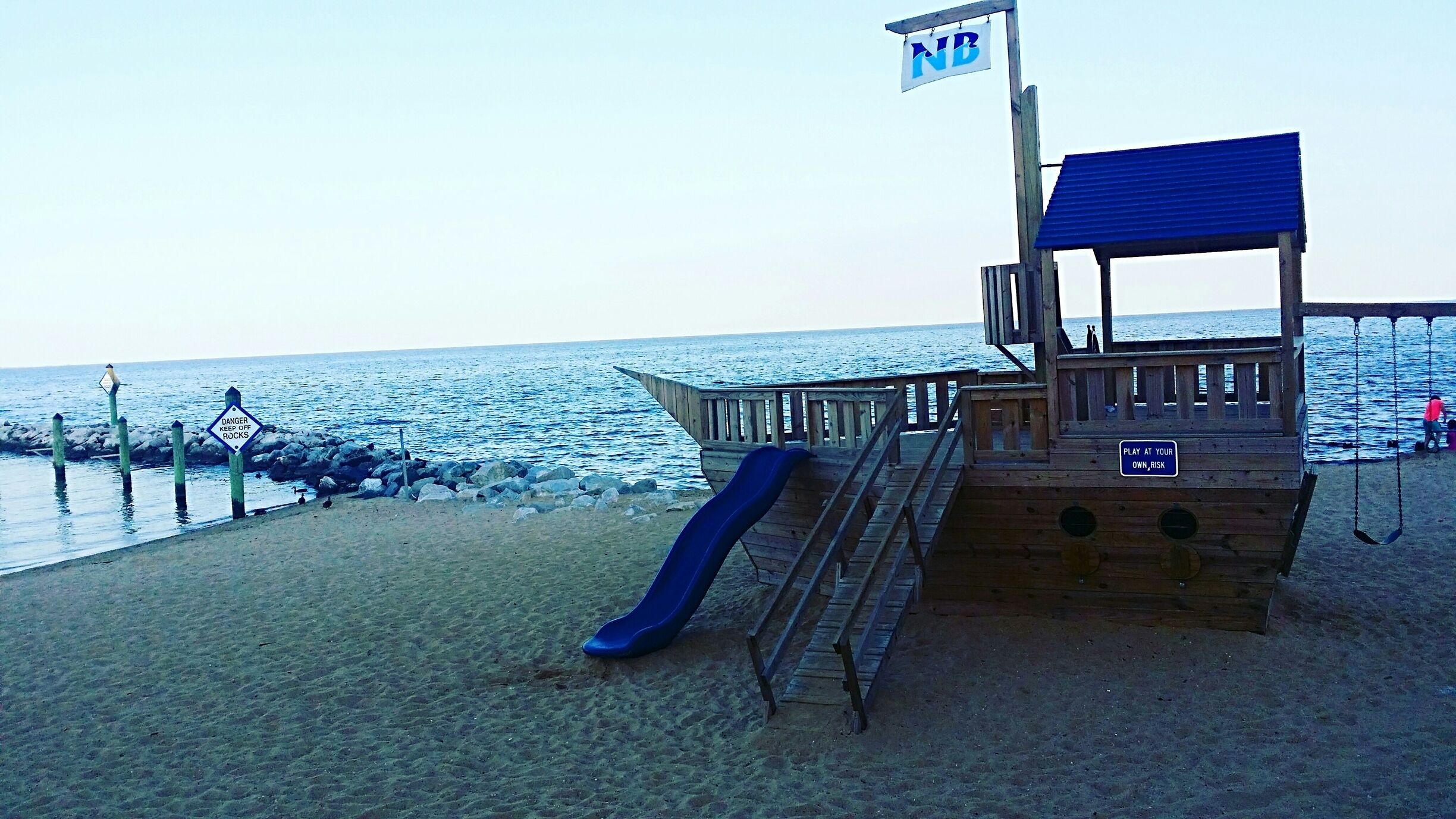 Beautiful beach along the Chesapeake Bay in northern Calvert County Maryland.