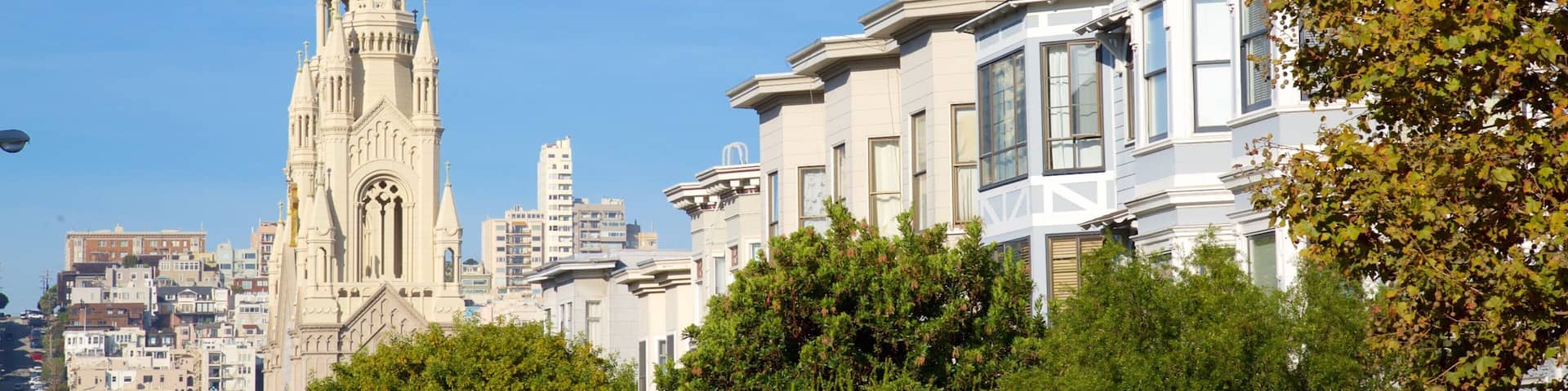 North Beach mit einem historische Architektur, Skyline und Stadt