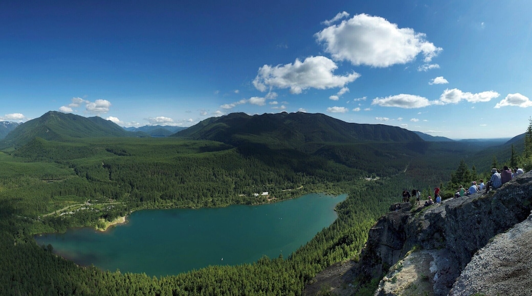 We hiked to the top of this overlook to see a beautiful view of the lake.