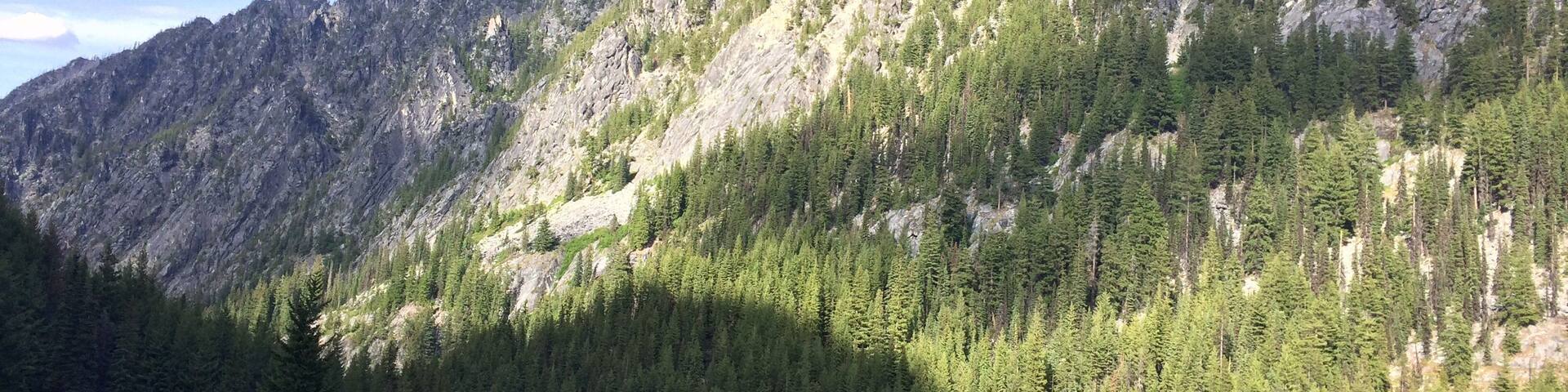 View of Snow Lake and the Enchantments peaks