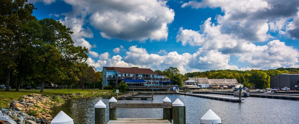 Docks at North East Community Park in North East, Maryland.