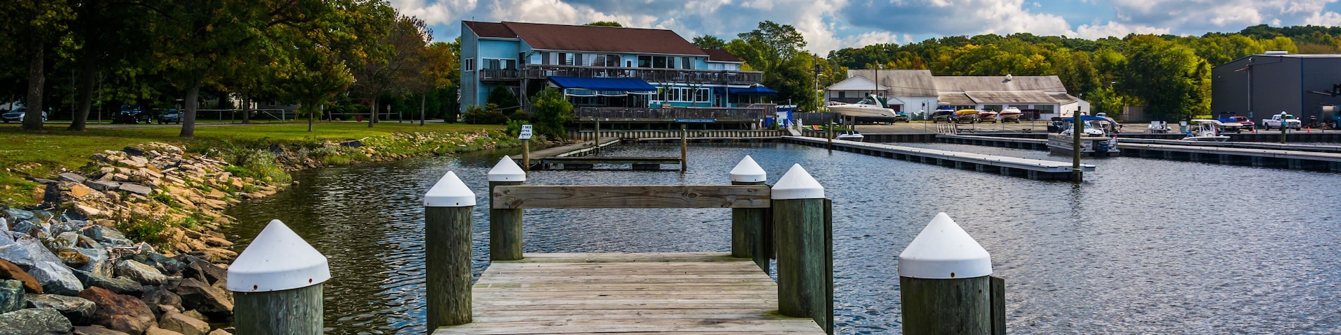 Docks at North East Community Park in North East, Maryland.