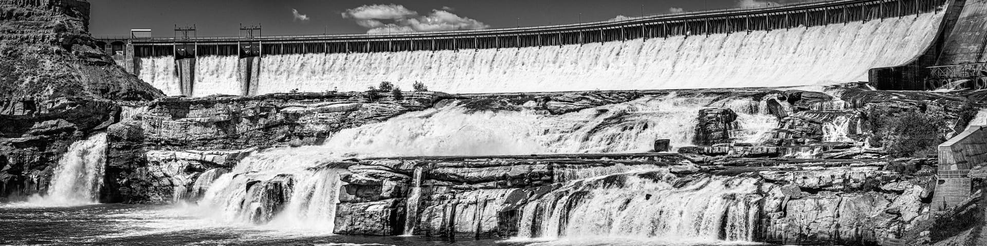 The Great Falls Named by Louis and Clark during their expedition and the Ryan Dam, Great Falls Montana