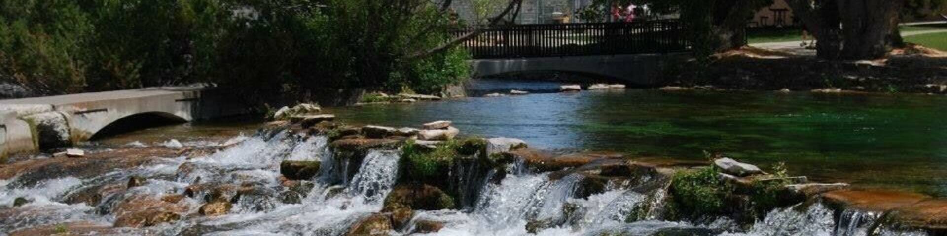 A natural spring along the Missouri River. The deep blues and greens of the spring are beautiful. #lifeatexpedia