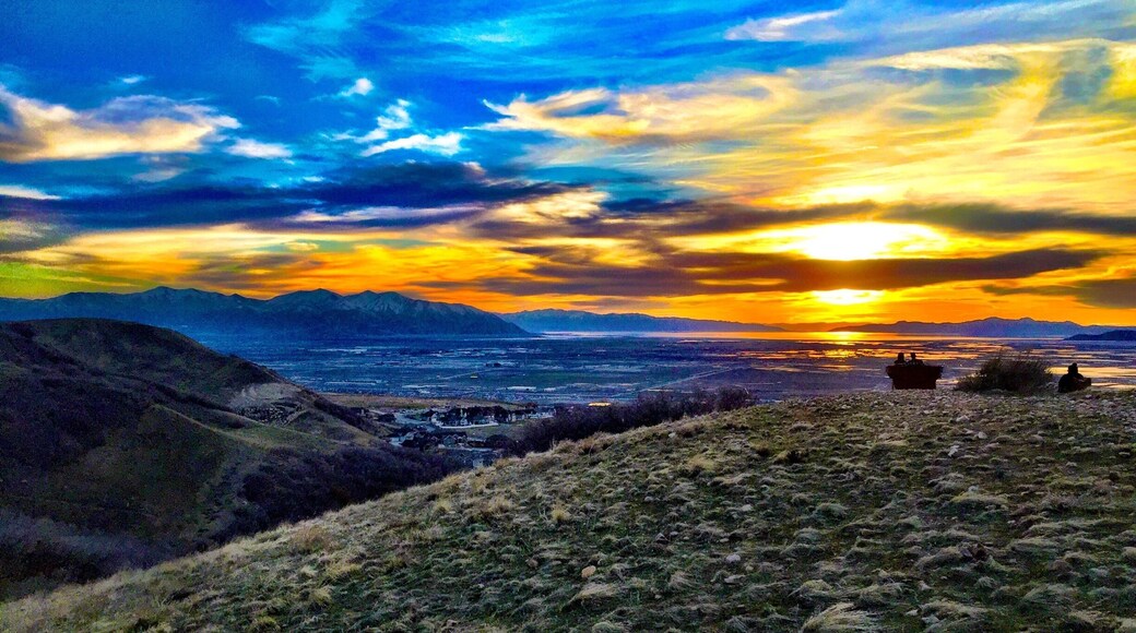 Wild Rose Trail is located in North Salt Lake, Utah .Shown here is Sunset Peak along the trail. An excellent spot to take in the sunset.