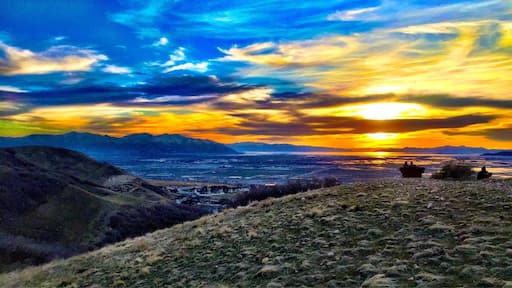 Wild Rose Trail is located in North Salt Lake, Utah .Shown here is Sunset Peak along the trail. An excellent spot to take in the sunset.