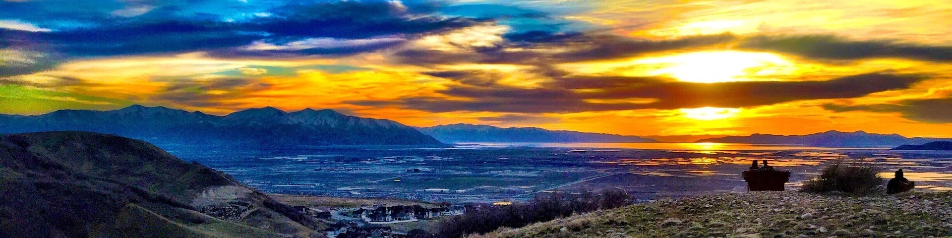 Wild Rose Trail is located in North Salt Lake, Utah .Shown here is Sunset Peak along the trail. An excellent spot to take in the sunset.