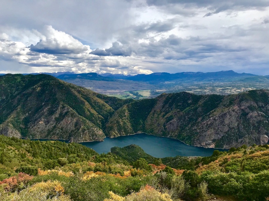 On the road west of Gunnison and taking in spectacular views like this above Morrow Point Reservoir. #roadtrip