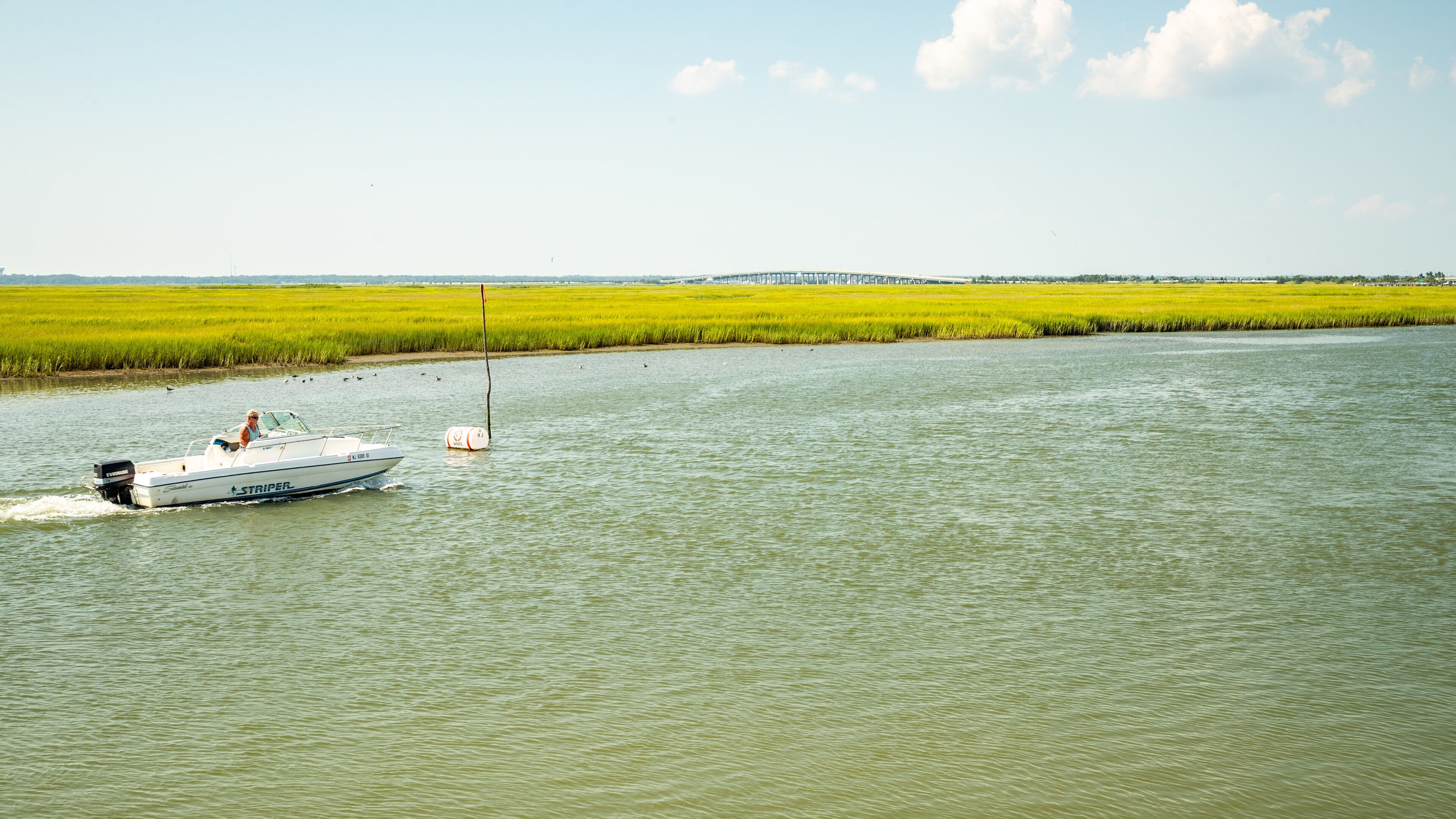 North Wildwood featuring boating and wetlands